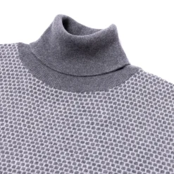Brigatelli seit 1922 Rollkragenpullover Aus Merinowolle Und Kaschmir Mit Quadratischem Jacquard 1-Lagig, Ca* Strickwaren