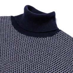 Brigatelli seit 1922 Rollkragenpullover Aus Merinowolle Und Kaschmir Mit Quadratischem Jacquard 1-Lagig, Ca* Strickwaren
