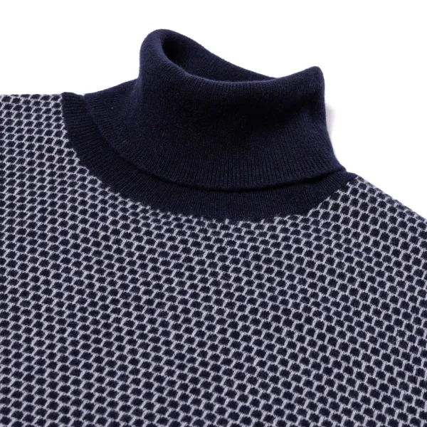 Brigatelli seit 1922 Rollkragenpullover Aus Merinowolle Und Kaschmir Mit Quadratischem Jacquard 1-Lagig, Ca* Strickwaren