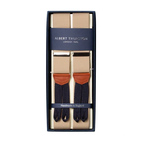Albert Thurston Sandfarbene Elastische Hosentrager Zum Knopfen* Zahnspange