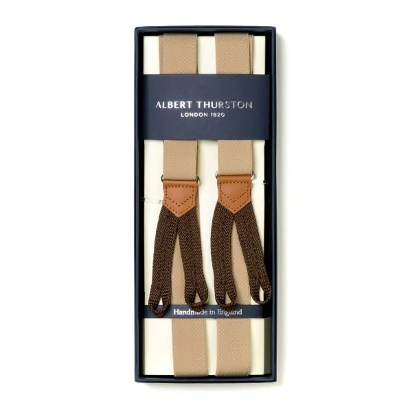 Albert Thurston Sandfarbene Elastische Hosentrager Zum Knopfen* Zahnspange