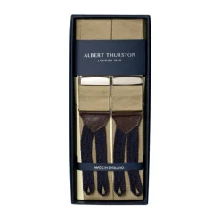 Albert Thurston Sandfarbene Hosentrager „Rigid Plain" Zum Knopfen* Zahnspange