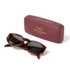 TBD BRILLEN Sonnenbrille „Madras Havana" Mit Grunen Glasern Handgefertigt* Sonnenbrille