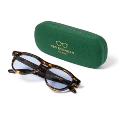 TBD BRILLEN Sonnenbrille „Piquet Havana" Mit Hellblauen Glasern Handgefertigt* Sonnenbrille