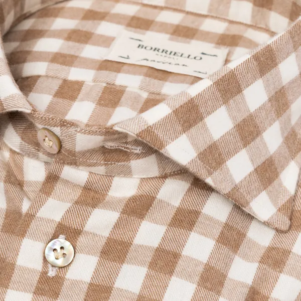 Borriello Sportshirt „Cash-Vichy" Aus Feinem Luxusflanell Linea Passion* Freizeithemden