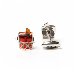 Barbarulo Napoli Sterling Silber Manschettenknopf „Negroni" Reine Handarbeit* Manschettenknöpfe Und Schmuck