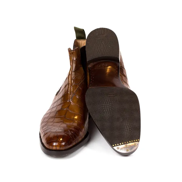 Saint Crispin's Stiefel „Chelsea" Aus Krokodilleder Reine Handarbeit* Mto