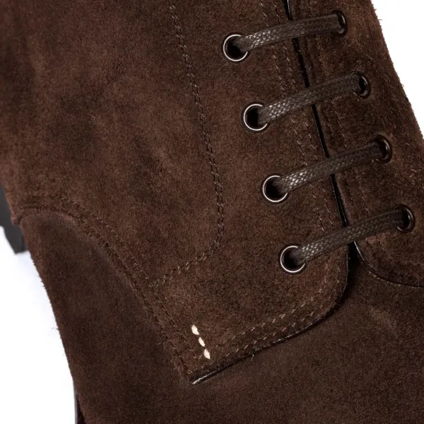 Saint Crispin's Stiefel „Derby Norvegese" Aus Dunkelbraunem Leder* Mto