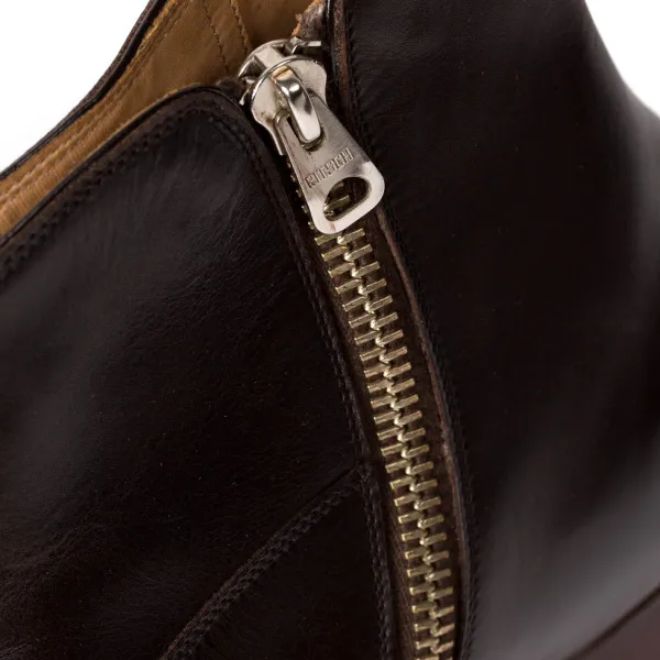 Saint Crispin's Stiefel „Zipper" Aus Dunkelbraunem Kalbsleder Reine Handarbeit* Mto