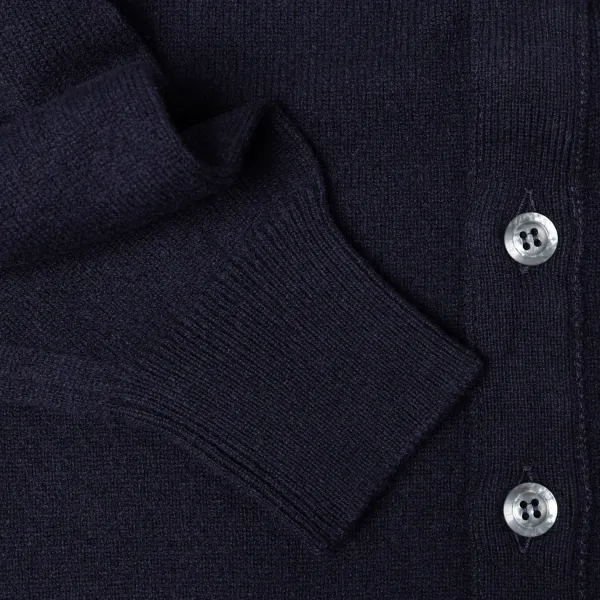 William Lockie Strickjacke „Leven Cardigan" Aus Geelong-Lammwolle 2-Lagig* Strickwaren