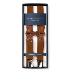 Albert Thurston Tabakfarbene Elastische Hosentrager „Infinity" Mit Clips* Zahnspange