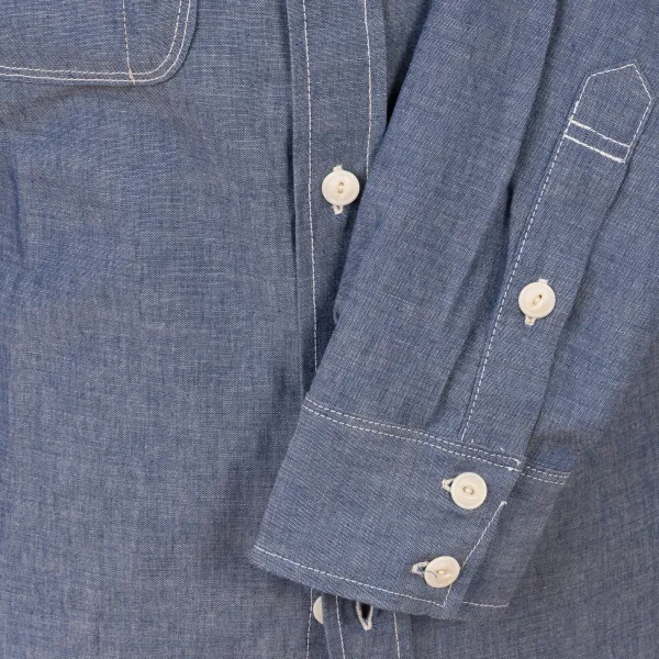 Tellason X Michael Jondral: Japanisches Baumwoll-Chambray „Bridgewater" Wor* Freizeithemden