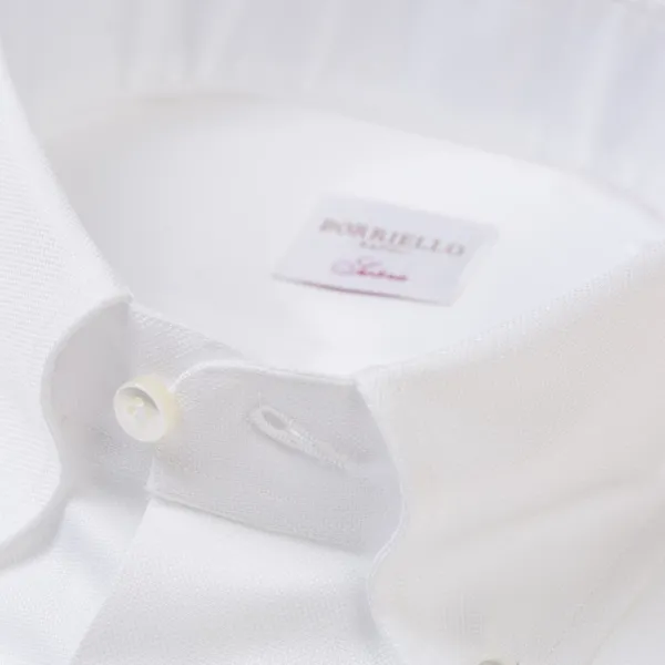 Borriello Weises Hemd „Royal Oxford" Mit Button-Down-Kragen Und Tonnenmanschetten -* Hemden
